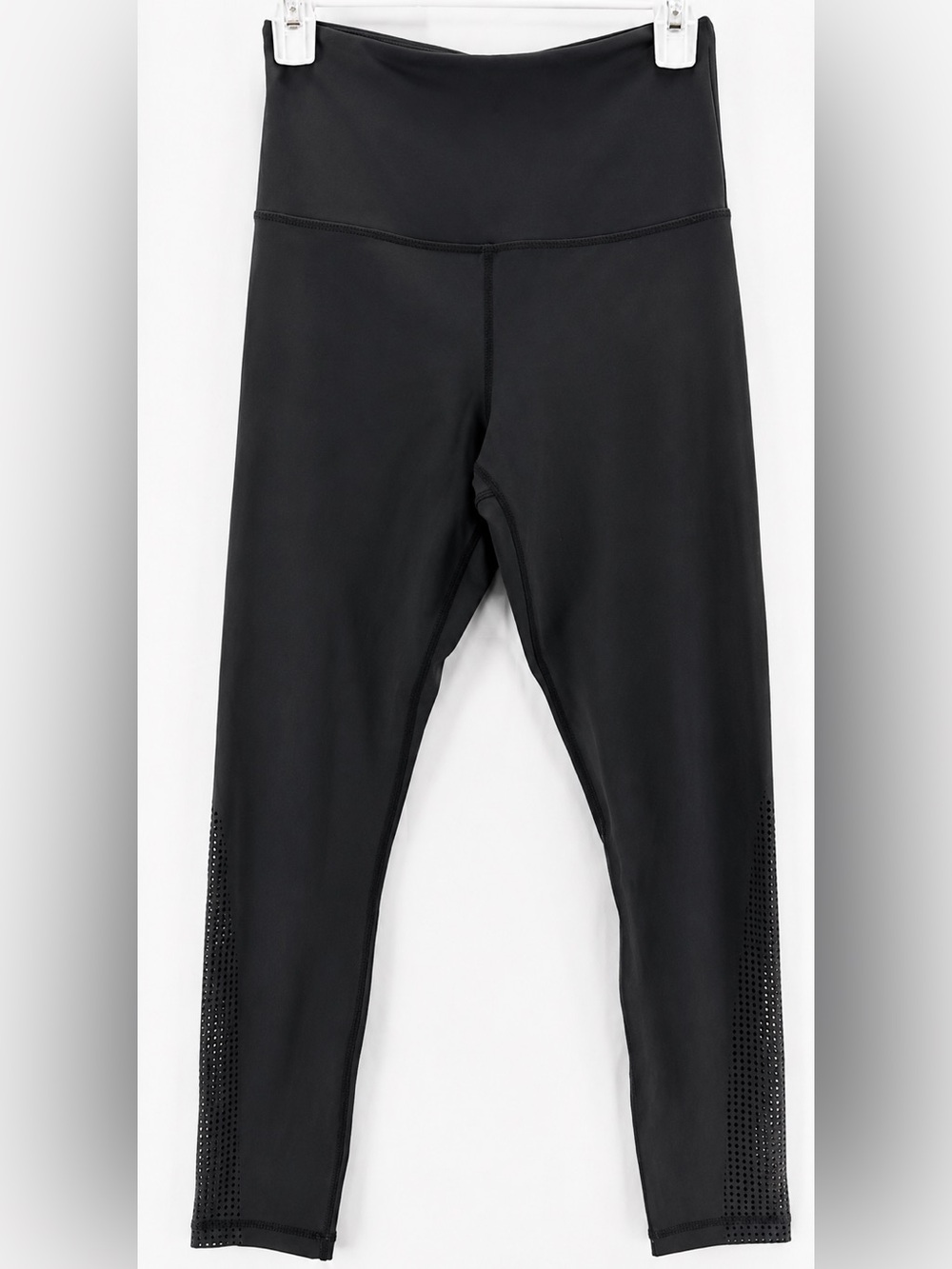 Zyia Active Women’s Black High-Waist Perforation Cut Out 7/8 Legging Size Small